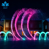 Fontaine combinée SS304 316 avec contrôle PLC intelligent, jets multicolores LED et spectacle de jets haute performance pour projets hôteliers