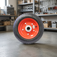Roues pneumatiques industrielles Caldwell, 4 plis, robustes, avec chambre à air en caoutchouc butyle, jante en acier/plastique, roulements de précision scellés