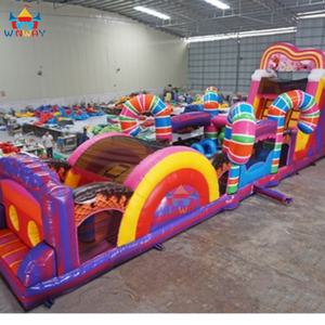 Nuevo Diseño de Pista de Obstáculos Inflable Candyland de 85 pies de Largo para Alquiler con Material de PVC de 0.55mm, Garantía de 3 Años y Logotipo Personalizado - Product Image 4
