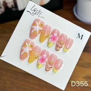 <span class=keywords><strong>Uñas</strong></span> Postizas <span class=keywords><strong>de</strong></span> Alta Calidad, <span class=keywords><strong>con</strong></span> Diseño <span class=keywords><strong>de</strong></span> Flores Tropicales en 3D, Mariposas Tridimensionales, Coloridas y <span class=keywords><strong>de</strong></span> Lujo, para Venta al Por Mayor - Product Image 5