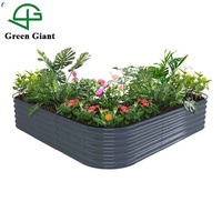 Huizhou – Kit de lit de jardin géant en métal en forme de cœur, 17 pouces de haut, ondulé et surélevé