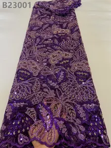 Tecidos de tecido brilhante, tecidos bordados de renda nigeriano africano suíço acessórios de costura para roupas