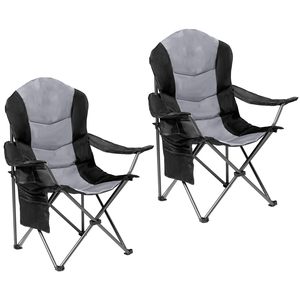Huge Oversize Sturdy Heavy Duty Portable Easy Carrying Free Assembly <b>Padded</b> Fabric Metal Folding Fishing Camping <b>Chair</b> - Product Image 1