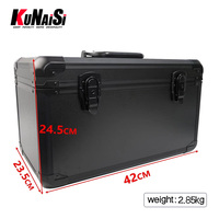 KUNAISI Boîte à outils en aluminium pour vitres Ensemble d'outils de teinte Boîte professionnelle Boîte à outils d'emballage de voiture Valise résistante aux chocs
