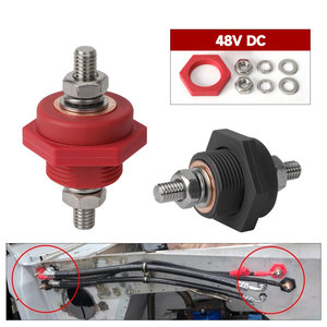Automotive <b>Battery</b> <b>Terminal</b> Connector 48V DC Red Black Plastic Straight Through For Small Engine Use - Product Image 1