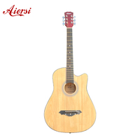 Cheap Price Custom Brand 38 Inch Acoustic Guitar Small Size All Basswood Beginner Boy Girl Cutaway Practice String Instrument