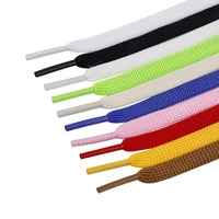 Lacets plats en polyester tricoté O-MAK WO603F8400 de 8 mm pour baskets, chaussures de skateboard et chaussures décontractées, blanc, vente en gros