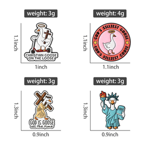 Pin de Esmalte con Diseño de Ganso Cristiano, Broche con la Frase 'God Is the Siliest Goose', Joyería Religiosa, Regalo - Product Image 6