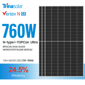 Panneau solaire Trina à double vitrage 730W 740W 735W 760W – Meilleurs <span class=keywords><strong>prix</strong></span> – Modules photovoltaïques bifaciaux demi-cellules - Product Image 1