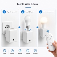Douille de lampe E27 télécommandée en PC avec fonction de minuterie et contrôle sans fil