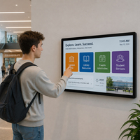 Moniteur commercial mural IPS 23,8 pouces 1080P, pas de pixel de 0,2745 mm, signalisation tactile avec batterie en option