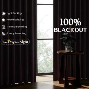 Rideaux occultants thermiques roses de 35 pouces de long panneaux de fenêtre plissés à pincement <span class=keywords><strong>court</strong></span> pour salon et cuisine rideaux noirs - Product Image 2