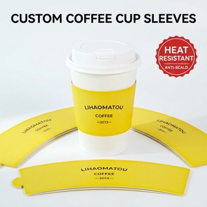 Manchons de tasses à café écologiques personnalisables avec logo, gaine isolante antidérapante en papier recyclable pour restaurants - Product Image 2