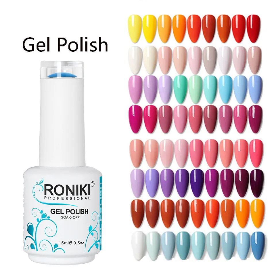 RONIKI OEM Nail Supplies Custom Private Label 3000 Colors Soak Off Uv Nail Gel Polish