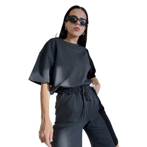 Conjunto de Dos Piezas para <span class=keywords><strong>Mujer</strong></span> JAC22 B104, Cuello Redondo, Manga Corta, Estilo Versátil y Holgado - Product Image 5