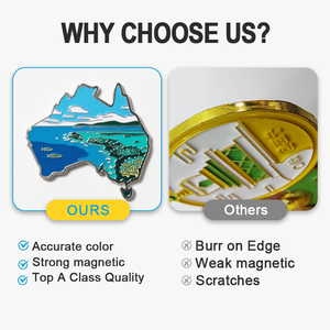 Maak uw unieke stijl: 3D-gecutte zinken magneet voor de koelkast, bedrukt souvenir, metalen koelkastmagneten. - Product Image 2