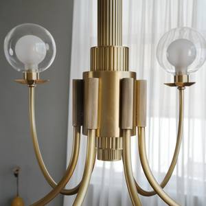 Lámpara de Araña Decorativa LED Moderna y Natural, de Lujo, con Esfera Rectangular, de Mármol y Latón, para Villa - Product Image 3