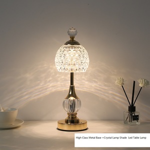 Dokunmatik Ctrl Kısılabilir LED Rahat Göz Koruyucu Metal Kristal Sanat Masa Lambası Başucu Masa Dekoru İç Mekan Gece Lambası Tatil Partisi - Product Image 4
