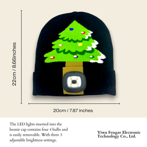 Mềm mại ấm Beanie sọ cap gồm có một đầy màu sắc giáng sinh cây thiết kế và tích hợp <span class=keywords><strong>LED</strong></span> ánh sáng cho mùa đông lễ hội <span class=keywords><strong>LED</strong></span> hat - Product Image 2