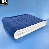 Matelas pneumatique surélevé de qualité supérieure, taille Queen, avec pompe intégrée, lit d'appoint gonflable double haut, oreiller intégré, durable