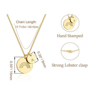Offre Spéciale chaîne en acier inoxydable sans décoloration collier Unique or argent arc-en-ciel motif 26 lettres collier cadeaux <span class=keywords><strong>pour</strong></span> <span class=keywords><strong>les</strong></span> femmes - Product Image 6