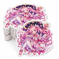 Autocollants PVC personnalisés Anime Magic Girl, couleurs vives, résistants aux UV, découpés, Kawaii Manga, mignons, imperméables, en vinyle, pour merchandising de dessins animés