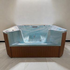 Bain à remous extérieur moderne Yacuzzi avec <span class=keywords><strong>coque</strong></span> en acrylique, bain à remous pour 4 personnes, baignoire de massage pour jardin, usage domestique - Product Image 4