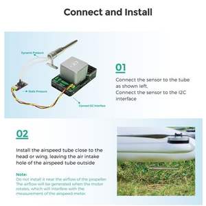 Ventes chaudes CUAV MS5525 Capteur de vitesse aérienne Pixhawk avec tube de Pitot 0.84pa Compteur numérique pour PIX DIY Aile fixe FPV UAV - Product Image 4
