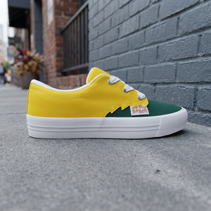 Chaussure de skate à lacets Qiniso - Jaune/Vert, semelle intermédiaire en EVA, semelle extérieure en caoutchouc, doublure en mesh, toutes saisons - Product Image 2