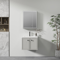 Nouvelle arrivée avec armoire en PVC avec évier Vanité avec miroir Lavabo pour hôtel Salle de bain Vanité de salle de bain moderne