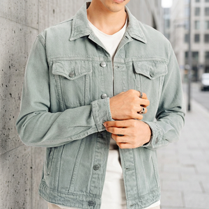 <b>Custom</b> <b>Denim</b> <b>Jacket</b> Men Stand Vintage Washed 100% Cotton Classic Spring Fashion Clothing Outdoor Casual Wear Personalized Single - Product Image 3
