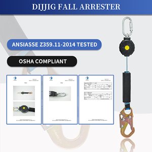 Alta resistência novo tipo de corda retrátil com arnês de segurança dispositivo à prova de queda - Product Image 6