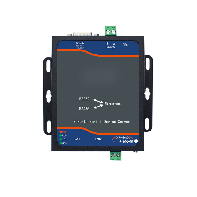 Dual Ethernet Serial Gateway | RS232/RS485, Modbus TCP & Switch