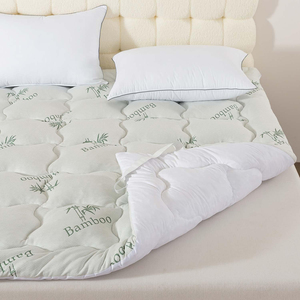 Cooling <strong>Mattress</strong> <strong>Topper</strong> 1500 GSM Thicker Shredded Memory Foam Quilt <strong>Topper</strong> with Viscose Made From Bamboo Cover 4 Bands - Product Image 1