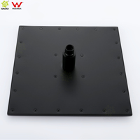 Pommeau de douche de pluie LED carré noir mat en acier inoxydable SUS304 de 12 pouces 25x25 cm