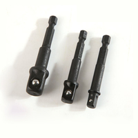 Adaptateur à queue hexagonale 3pcs avec tige d'extension électrique 1/2 3/8 1/4 5mm de diamètre pour foret central pour maçonnerie.