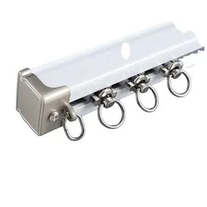 Rail à rideaux en aluminium pour fenêtre Tringles à rideaux et rails décoratifs en métal en aluminium blanc