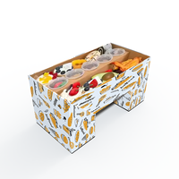 Nouvelle boîte d'emballage alimentaire en carton ondulé kraft brun 2026 avec poignée, personnalisable avec dorure à chaud, pour pique-nique et plats à emporter