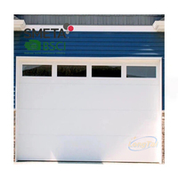 Porte de garage en acier coloré Andexin avec mousse, vitrage double intégral