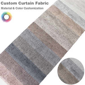 Tissu <span class=keywords><strong>de</strong></span> <span class=keywords><strong>rideau</strong></span> occultant 100 % en lin et polyester pour salon, fabrication usine, vente chaude - Product Image 1