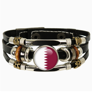 Pulsera Decorativa Personalizada con la Bandera de Qatar para el Día del Partido de Fútbol 2026, Cordón para la Muñeca, Ideal para Fiestas y Celebraciones - Product Image 1
