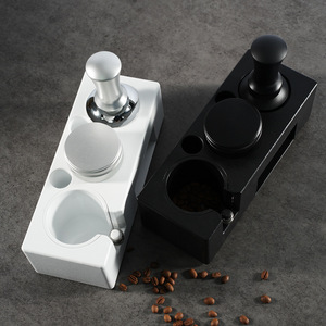 Soporte para tamper de café con cepillo y reposa portafiltro para máquina de espresso, juego de herramientas para barista, base de madera maciza antideslizante - Product Image 2