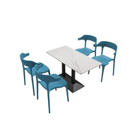 Table de restaurant moderne pour cantine scolaire Ensemble de chaises pour marmites épicées Nouilles chaudes restauration rapide Thé au lait Snacks Panneau Table en ardoise