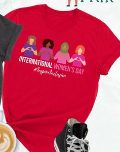 T-shirt per la Giornata Internazionale della Donna, 100% cotone, girocollo, casual, con stampa Empowerment, vestibilità regolare, per tutte le stagioni - Product Image 1