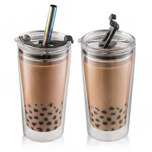 Top vendeur <span class=keywords><strong>Jura</strong></span> <span class=keywords><strong>le</strong></span> Loch verre bulle Smoothies été froid boire large bouche Boba café glacé gobelet tasses avec couvercle - Product Image 5