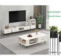 Meuble TV en verre moderne, table basse pour salon
