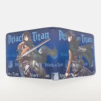 Portefeuille court en cuir PU de haute qualité avec fermeture éclair, 28 couleurs, thème Anime L'Attaque des Titans Eren Jaeger, idéal comme cadeau promotionnel