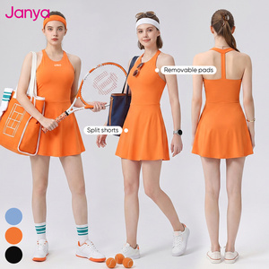 Robe de tennis Janya T Back anti-exposition, respirante, séchage rapide, extensible dans quatre directions, pour sports d'été, golf, pickleball, tenue de sport dos nu - Product Image 4