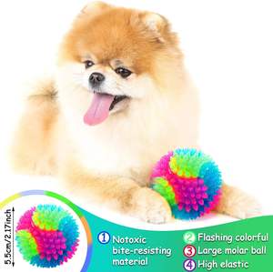 Parlak LED yanıp sönen elastik Spiky evcil interaktif çiğneme sıçrama Spiny gıcırtılı Molar köpekler topu - Product Image 3
