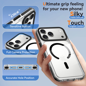 Nueva Funda Magnética Transparente para <span class=keywords><strong>iPhone</strong></span> 18 Pro Max, Marco Metálico para Cámara, TPU+PC, Antigolpes, para <span class=keywords><strong>iPhone</strong></span> 15 16 17 18 Pro - Product Image 2